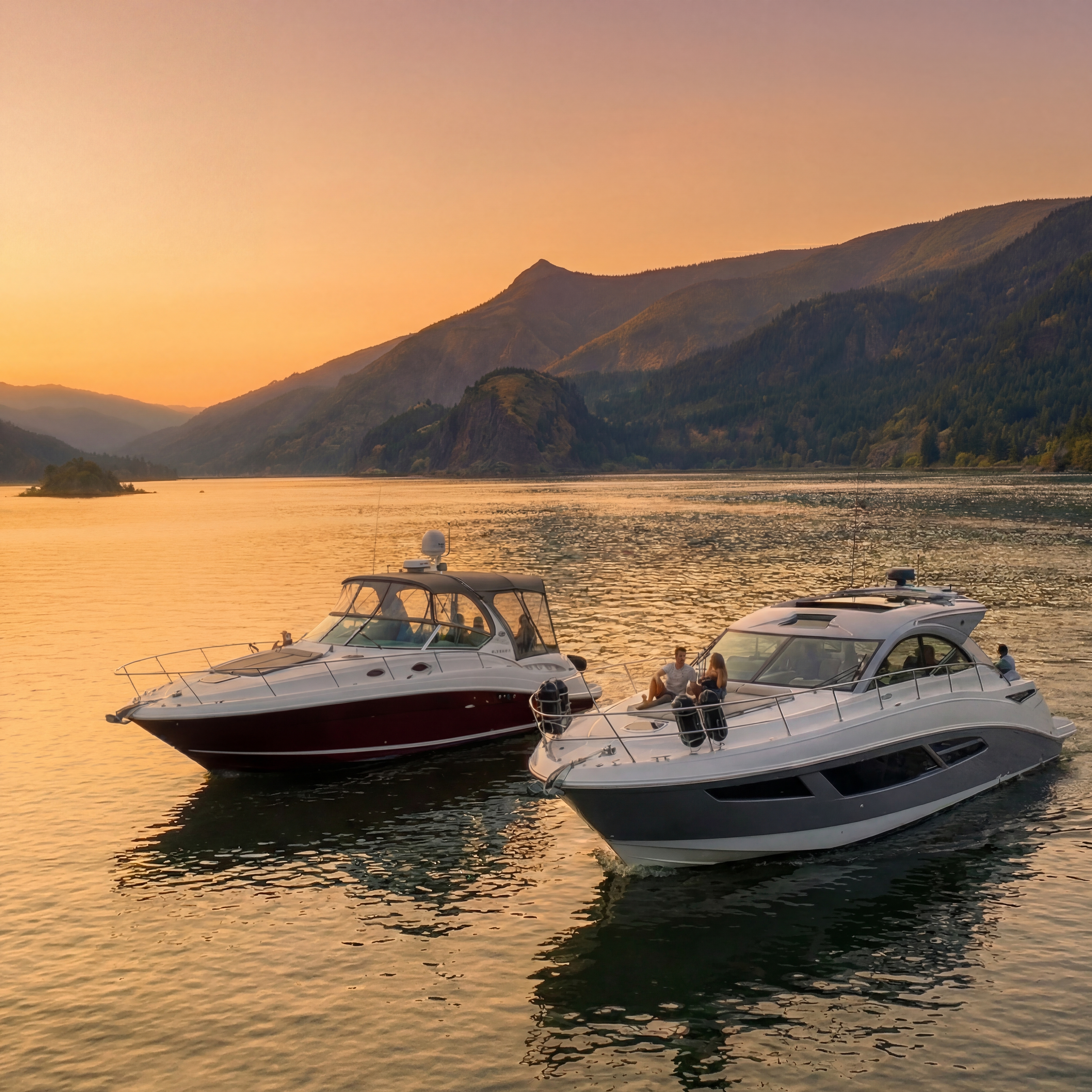 Lux X Charters yachts on the Columbia River